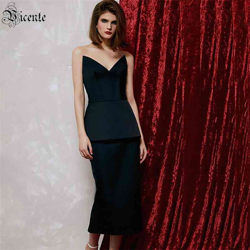 

Women's Dress Celebrity Party Cocktail Bra Medium Length Black Satin 210520