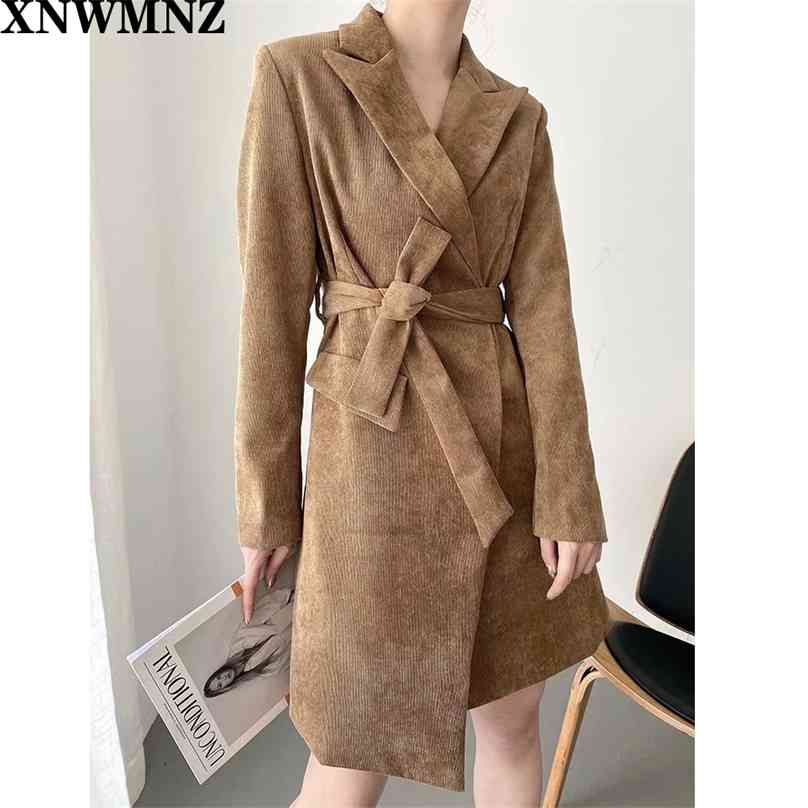 

women Autumn Winter Suit Jackets Lady Elegant Asymmetric Long-Sleeved Ladies Coat Female Outerwear Chic Tops 210520, Camel