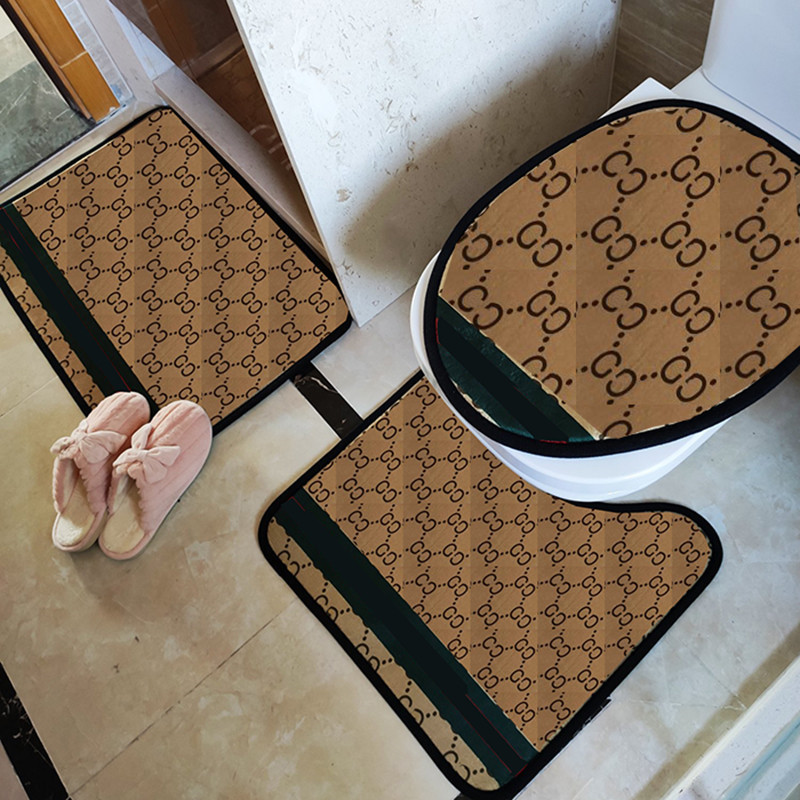 

Home Luxury Three Pieces Sets INS Style Thicken Pattern Unisex Toilet Seat Cover Indoor Outdoor Personality Charm Couple Bathroom Accessories