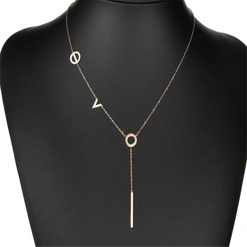 

Chains Japan And South Korea Explosion Models 18K Rose Gold Love Letters Snorkel Money Chain Female Fashion Wild Factory Direct Sal