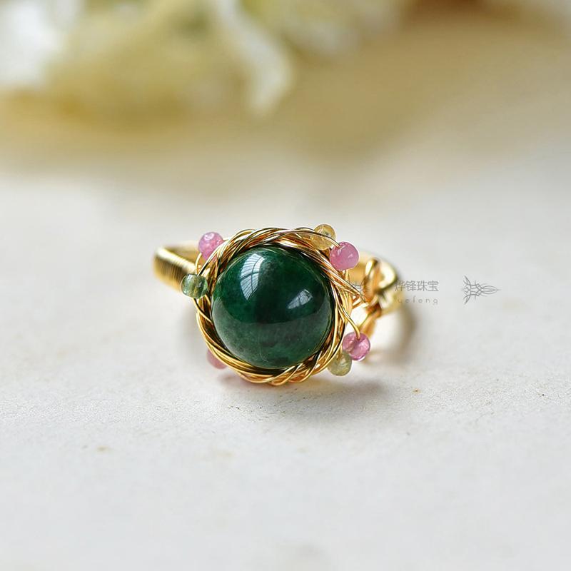

Cluster Rings Original Natural Jade Ring For Women Engagement Party Gift Luxury Glaze Classic Jewelry