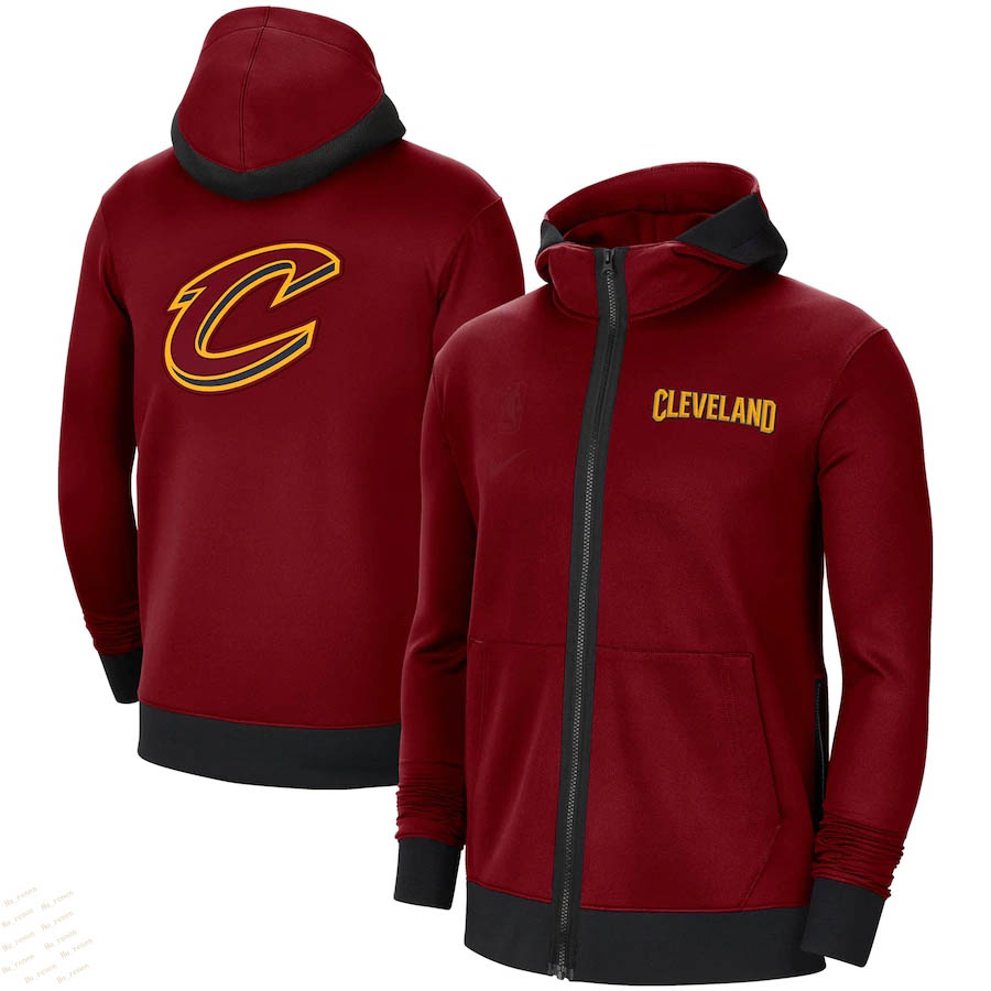 

Cleveland''Cavaliers''Men Wine Showtime Performance Basketball Full-Zip Hoodie Jacket, Black