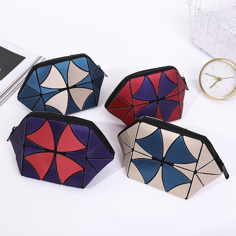 

Fashion Comestic Bag For Women PU Leather Diamond Pattern Makeup Lady Storage Handbag Purse Organizer Cosmetic Bags & Cases, Red