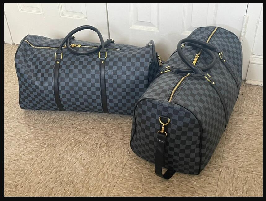 

1-5 LVLOUISVITTON BAGVUTTON Designer Handbag 55cm DUFFLE Man Travel Bag Men's Duffel Backpack Outdoor Luggage bag, Red;black