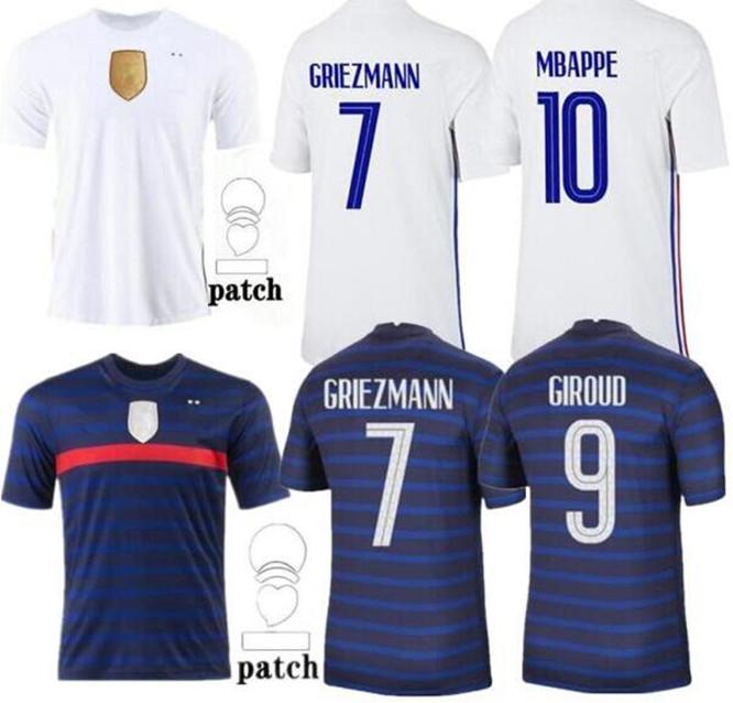 

2021 MBAPPE GRIEZMANN POGBA GIROUD KANTE FRANCE jerseys 20 21 home away Soccer jersey Football shirts adult men + kids kit, Black