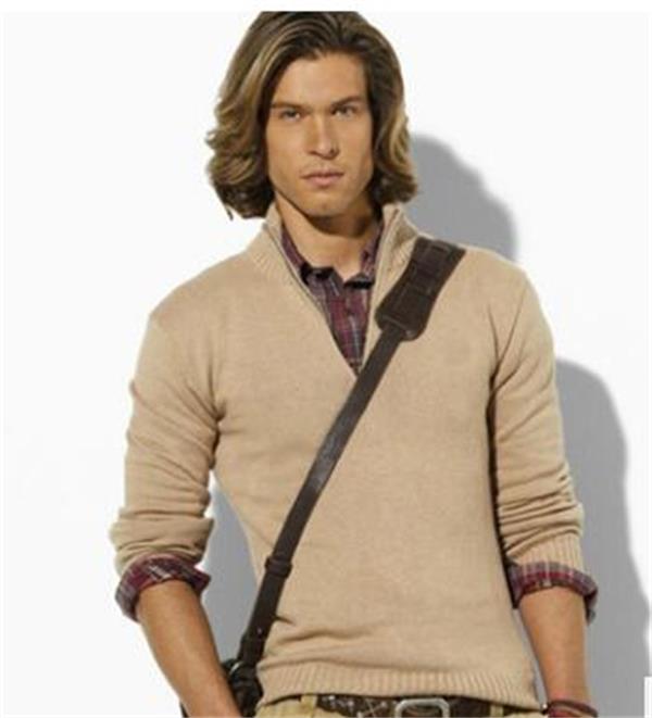 

High Quality Winter Men's Stand Collar Zipper Thicken Sweater Knitwear Men's Button Flower Sweater Fashion Sweater Jacket, Sky blue