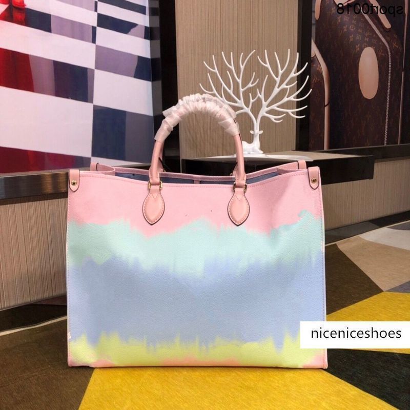 

ESCALE ONTHEGO GM 45210 Fresh Colorful Beach Feel Summary Large Tote Easy to Carry Shoulder Everyday Bag Women's Big Handbag, Red