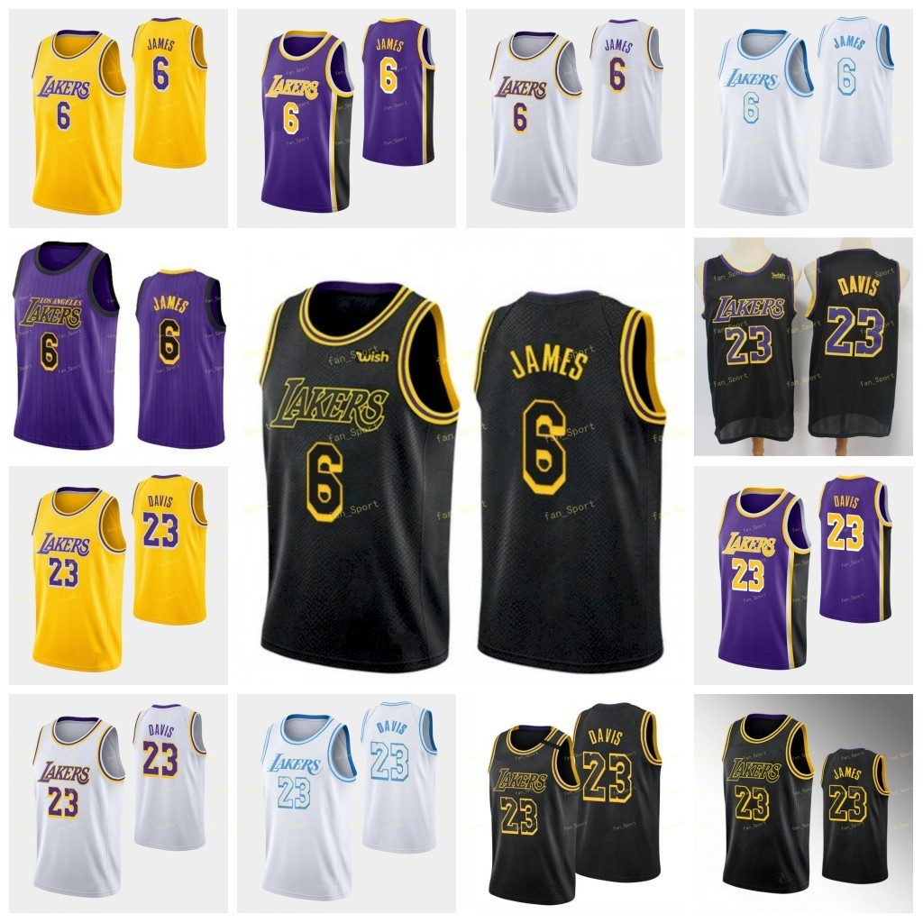 

City Earned Edition 6 LeBron 23 James Anthony 23 Davis Basketball Jerseys Men Stitched Size S-3XL Yellow White Purple Black, Black;red