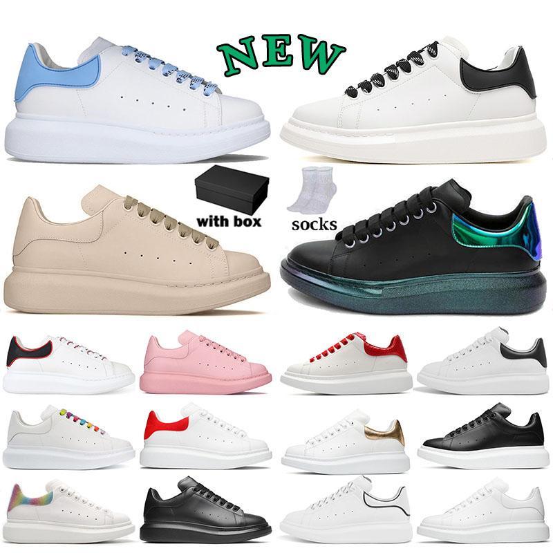 

[with box] mens womens oversized new designer shoes des chaussures s ivory white dream blue Suede black leather men GCg McQUEENs Alexander