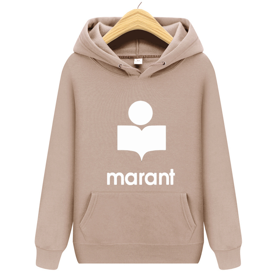 

2021 Autumn Winter New Men's Hoodie Men's Casual Sweatshirt Marant Printed Hoodie Unisex Casual Long-Sved Pullover, Black