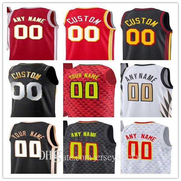 

Print Basketball Danilo Gallinari Jersey 8 Kevin Huerter 3 Cam Reddish 22 Trae Young 11 DeAndre Hunter John Collins City Earned Edition, Black;red
