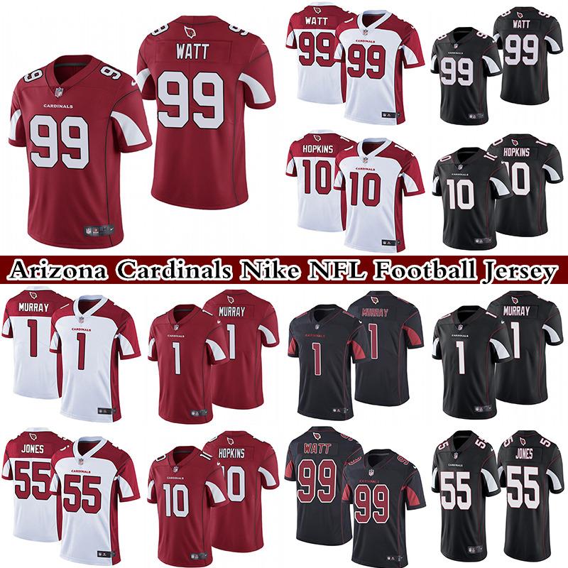 

99 J.J. Watt 10 DeAndre Hopkins 1 Kyler Murray 55 Chandler Jones Men' Stitched NFL Arizona Cardinals Nike Limited Football Jersey, Wine red