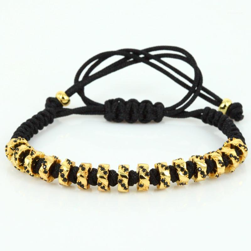 

Charm Bracelets Men Macrame Bangle Anil Arjandas Jewelry Black CZ Beads Braiding Bracelet YLD-30031