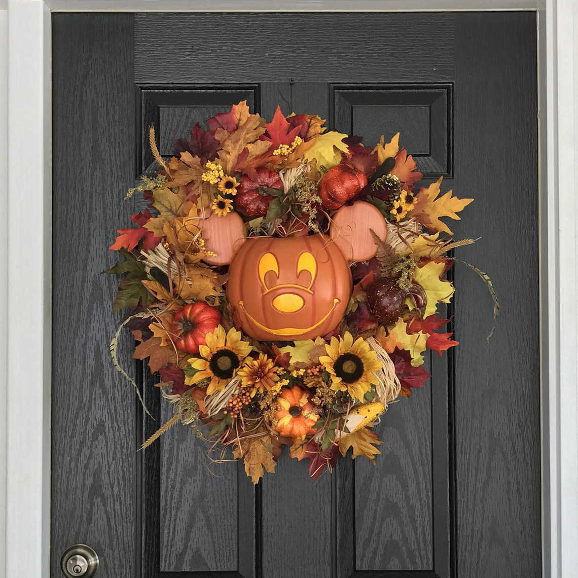 

Maple Leaf Wreath Christmas Pumpkin Mouse Wreath Rattan Wreath Artificial Front Door Decoration For Thanksgiving Halloween Y0901