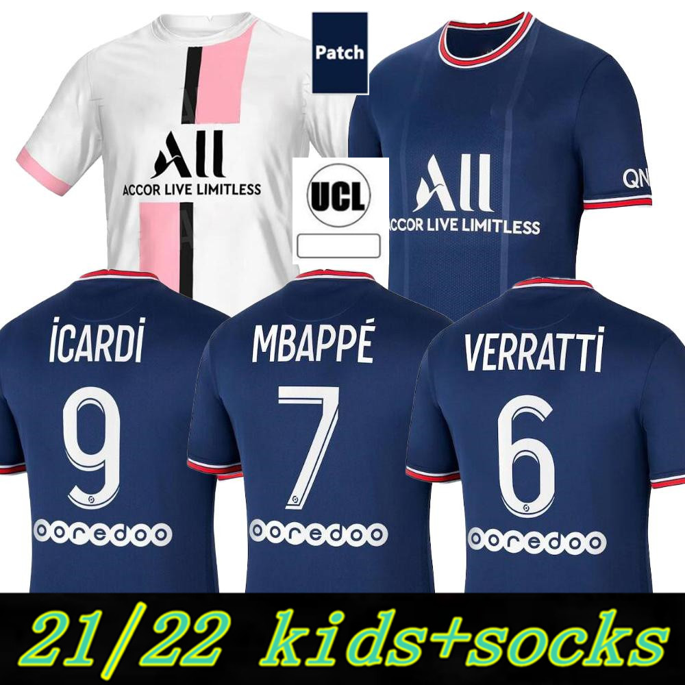 

MbaPpe KEAN neYmar Jr soccer jerseys ICARDI 21 22 Maillots de football shirts 2021 2022 MARQUINHOS VERRATTI KIMPEMBE men kids kit uniforms enfants maillot foot, Colour 3