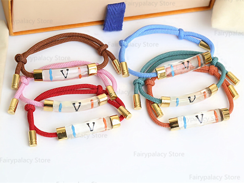 

2022 new style Charm designer Adjustable Titanium Steel and Corded Bracelet for Lovers women men fashion jewelry Gift