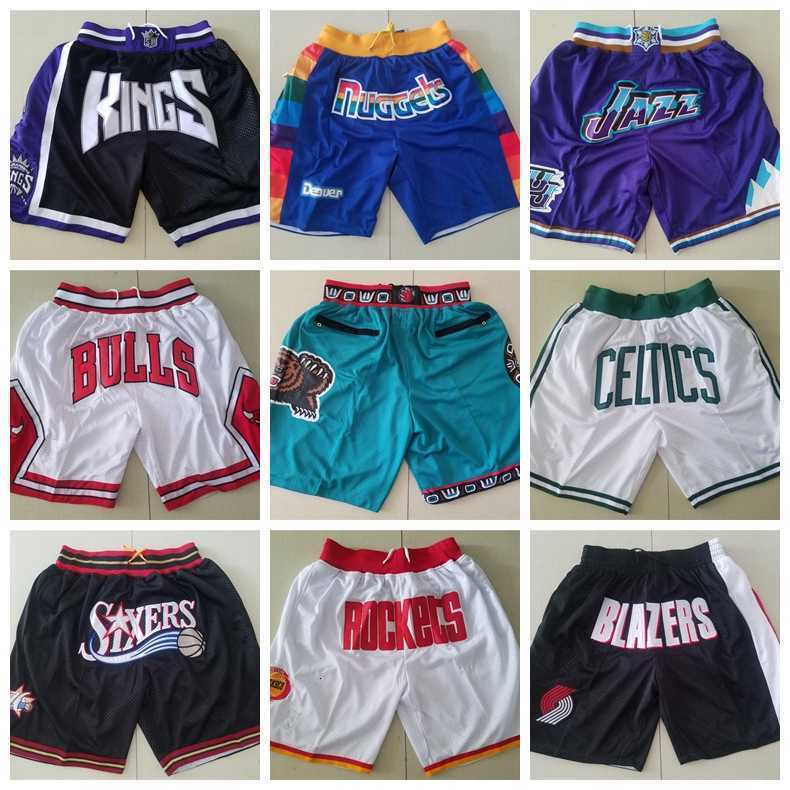 

Men Team Basketball Shorts Don Short Sport Wear Pant With Pocket Zipper Sweatpants Hip Pop Blue White Black Red Stitched Good Quality Size, Men short