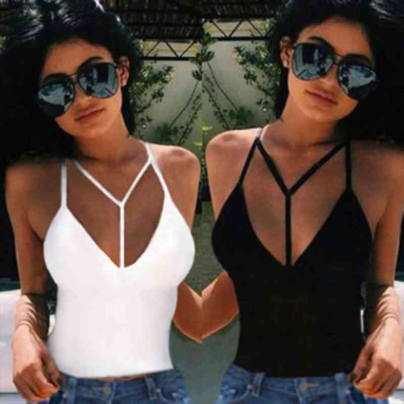 

spaghetti strap halter women tanks v neck basic white sleeveless cotton tank womens summer camisole plus size