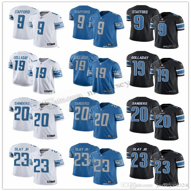 

2021 Custom Mens women youth DetroitLions9 Matthew Stafford 23 Darius Slay Jr 20 Barry Sanders 19 Kenny Golladay Blue Limited Fo, Black