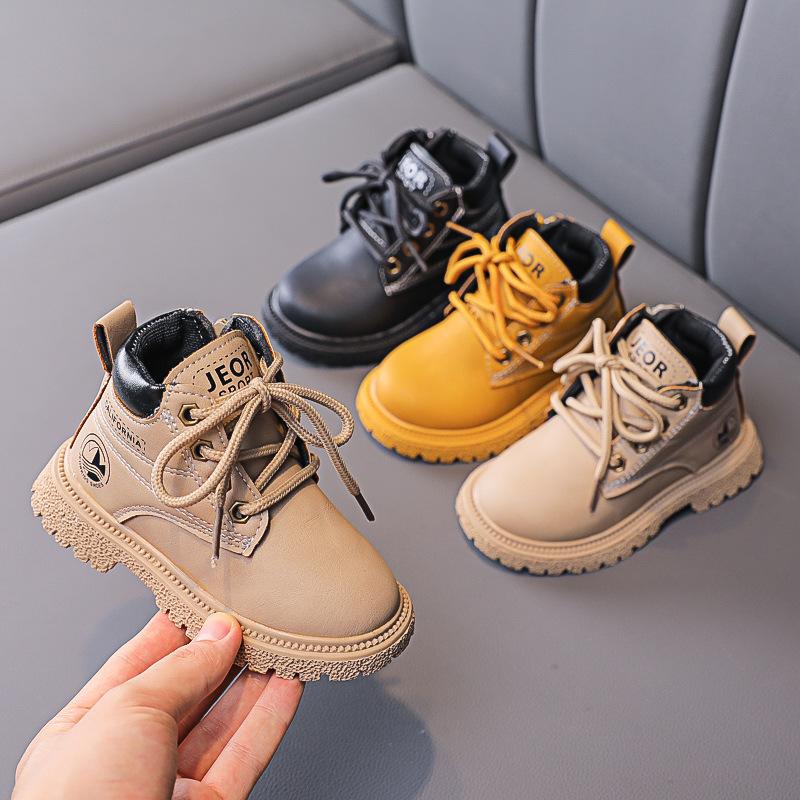 

Boots For Girls Boys Toddlers Children Shoes Autumn Fashion Kids Casual Short Boot Non-slip Leather Ankle Booties Running, Black;grey
