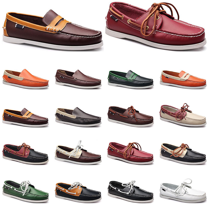 

Womens sneakers Sailing shoe mens casual leather shoes black white red green orange brown outdoor trainers size 38-45 seventy eight, 14