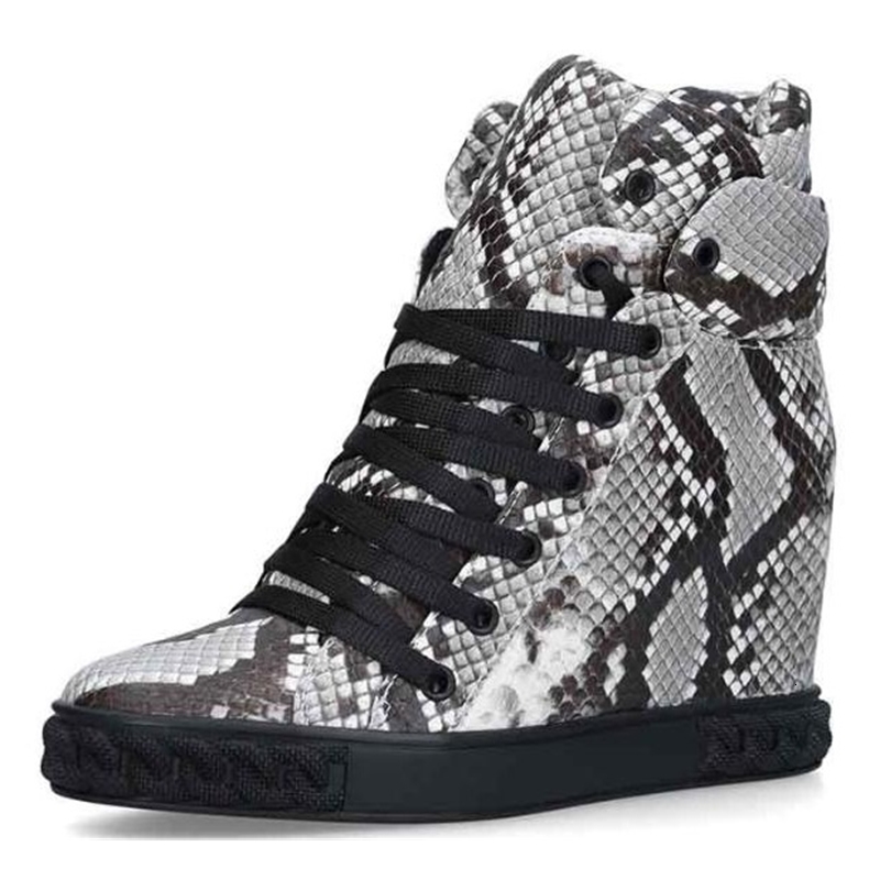 

boots girls hidden black python toe round foot lace above the front height increasing 8-inch high wedge upper ankle short women boots c4de