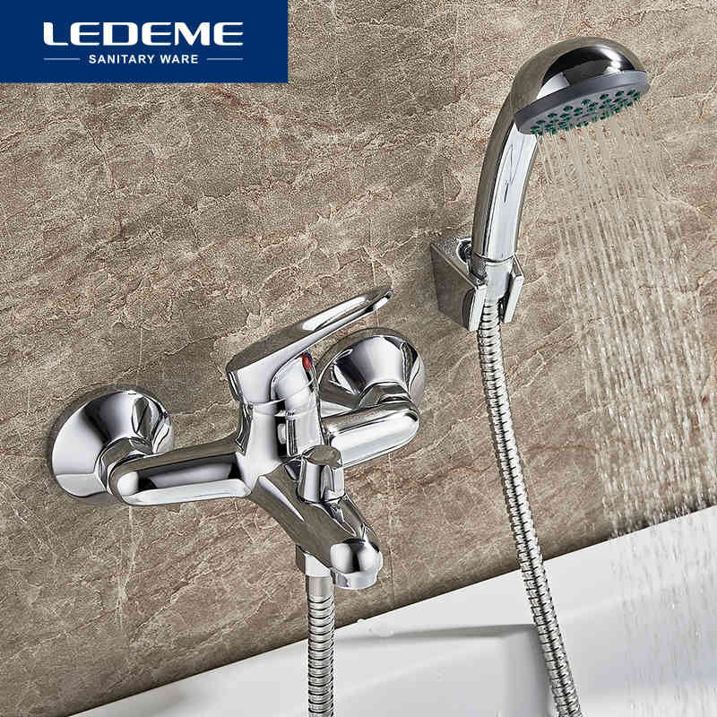 

Bathtub Faucets Shower 1 Set Bathroom Fixture Chrome Plated Brass Head Outlet Pipe L3013 6v4x