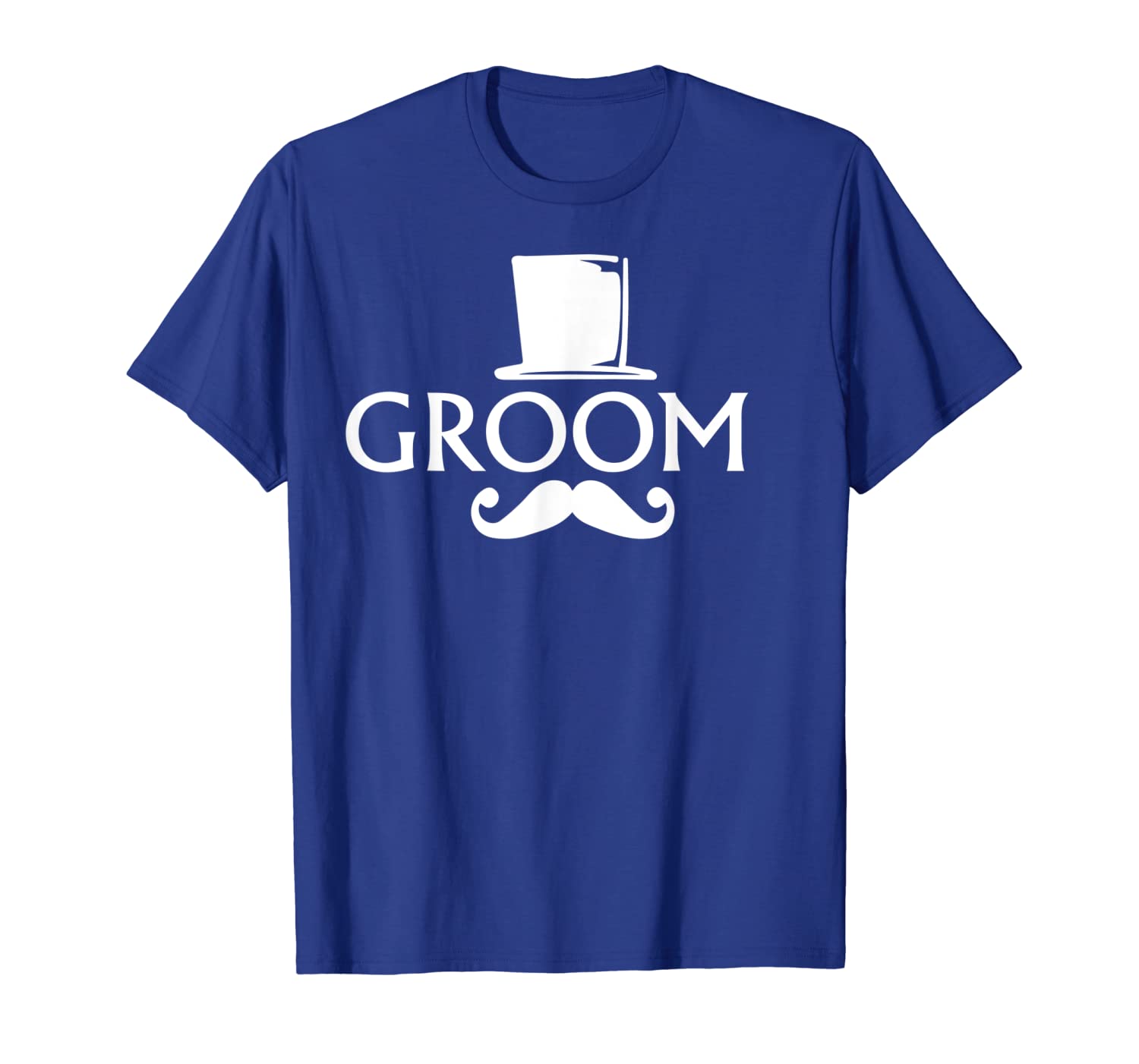 

Groom Mustache And Top Hat Wedding Bachelor Party T-Shirt, White;black