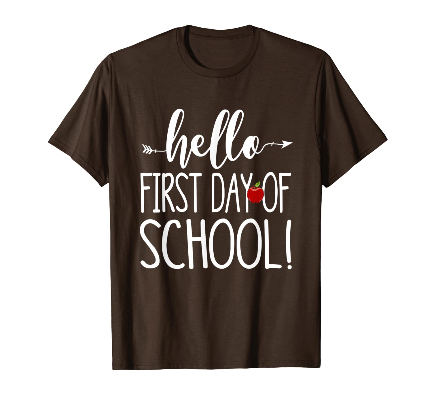 

hello first day of school t shirt teacher student arrow cute t-shirt, White;black