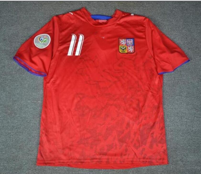 

04 06 Czech Retro soccer Jerseys Pavel Nedved Mens football Shirts 2004 2006 Czech Vintage Classic Uniforms Kit Camiseta, 2004 home red