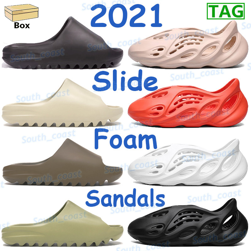 

2021 Mens sandals shoes resin bone earth brown fashion slipper foam runner triple black white orange core soot ararat men women slippers sneakers, #01