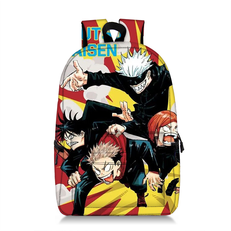 

Bad people pattern student print backpack high quality comfortable large capacity novel fun school trip play, Blue