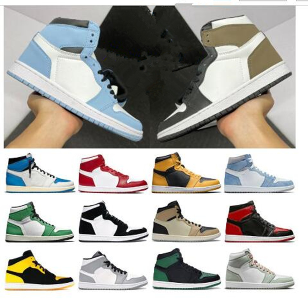 

Jumpman 1 1s Men Women air Basketball Shoes Jordon Trainers Designer Sneakers Sports With Socks High OG University Blue Cactus Jack Bred Pat, Black;brown