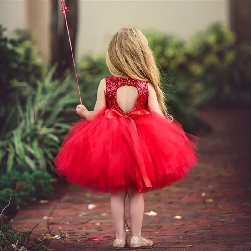 

girls backless design birthday girl dress party for kids princess clothes year, Red;yellow