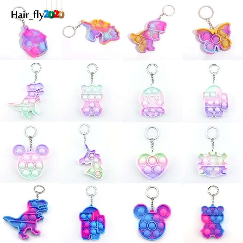

Cheap DHL Mini Keychain Simple Dimple Push Bubble Sensory Fidget Toys Squishy Anti Stress Reliever For Adult Kids Fidget Toy HN18