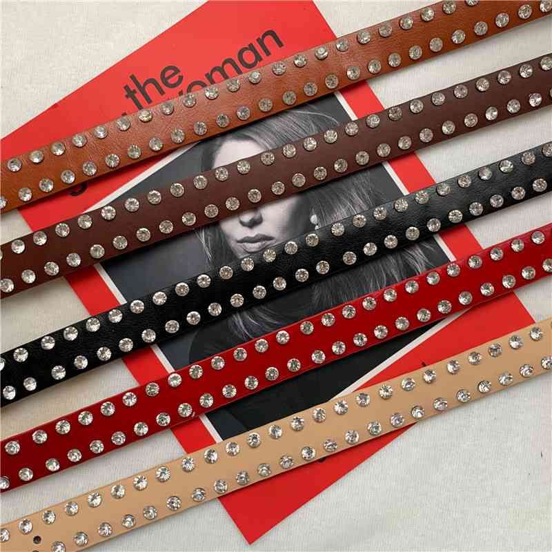 

Designer belts 2023 New Black Diamond women's belt fashion versatile decorative diamond Jeans Belt factory outlet