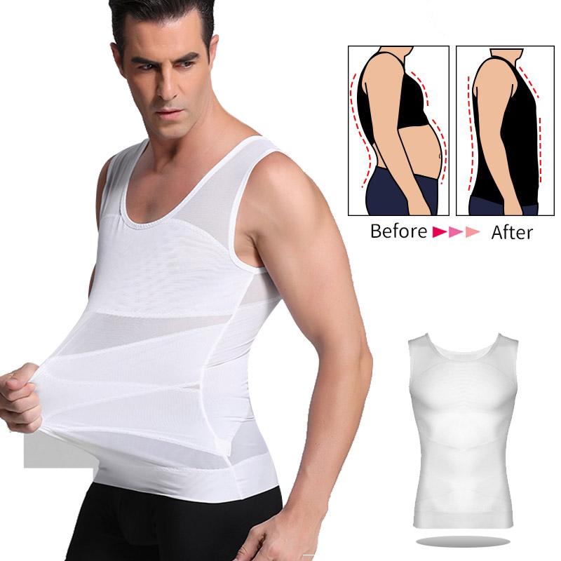 

Men's Body Shapers Fashion Men Slimming Shapewear Tank Shaper Tummy Control Corset Vest Compression Elastic Muscle Weight Loss Tops