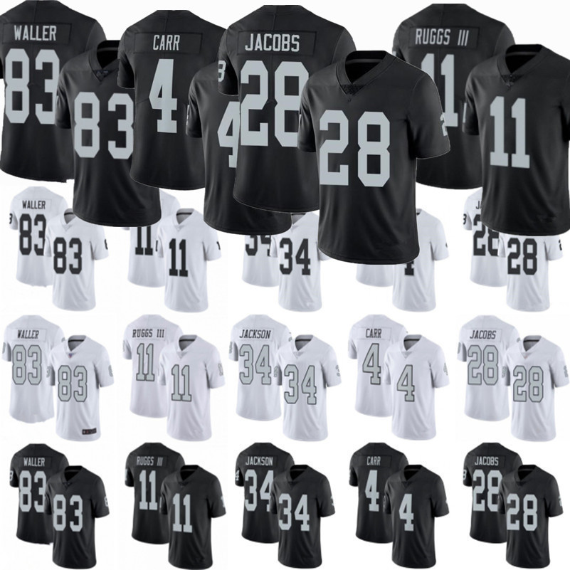

28 Josh Jacobs Jersey Men Women youth 4 Derek Carr 11 Henry Ruggs III 83 Darren Waller 34 Bo Jackson 98 Maxx Crosby 24 Johnathan Abram Football Jerseys stitching, Color