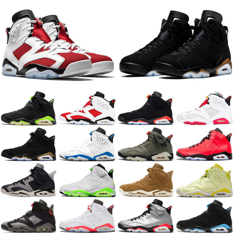 

classic Electric Green jumpman 6 6s men basketball shoes Carmine Hare DMP Infrared UNC sports sneakers mens trainers size 7-13BB6P