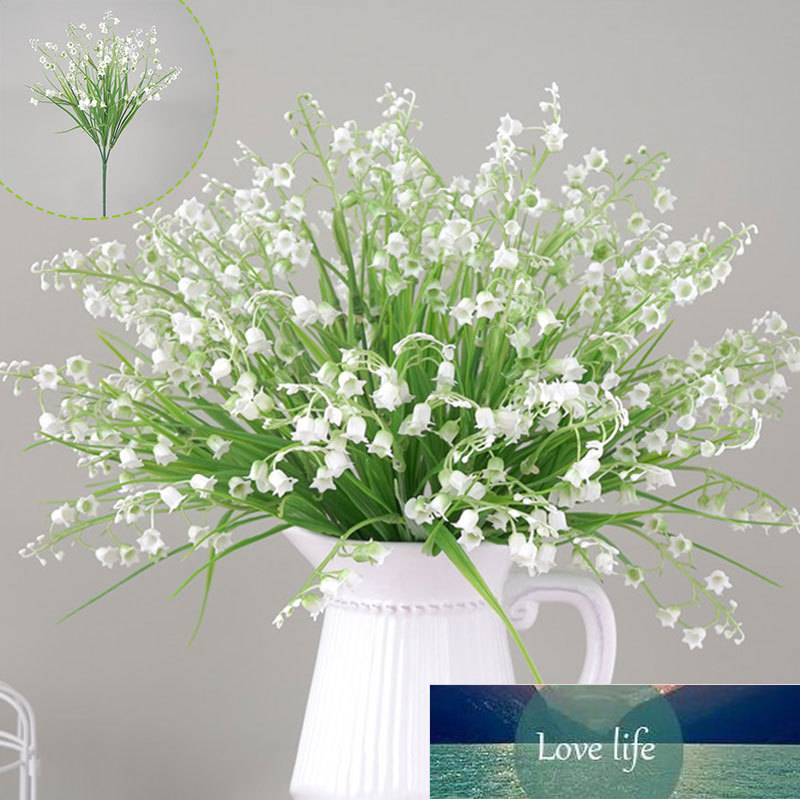 

White Lily of the Valley Artificial Flower Gift Silk Fake Flower Home Office Decor Floral Bridal Bouquet Wedding Party Decor Hot, Green