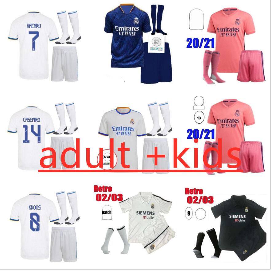

2021 2022 REAL MADRID jerseys 20 21 22 soccer jersey HAZARD SERGIO RAMOS BENZEMA VINICIUS camiseta football shirt uniforms child kids kit sets, Customize