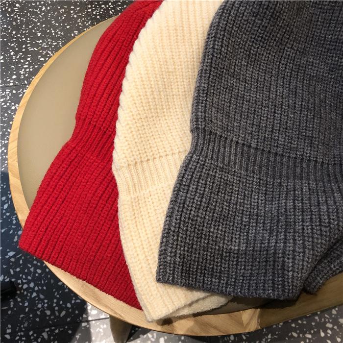 

Berets Fashionable Women's Hooded Bib Dual-use One Winter Warm Knitted Hat Lovers Baotou Tide, White