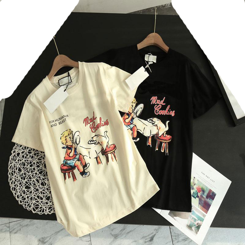 

New Summer Men Women T Shirts with Letter Printed Casual Man Shirt Top Quality Men Fashion ees Streetwear Clothing 2 Colors, White