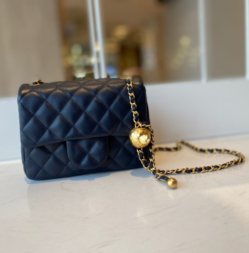 

5A plus designer luxury custom handbag women cross Body Bag brand top square fat golden ball chain lambskin leather shoulder courier series, Clear