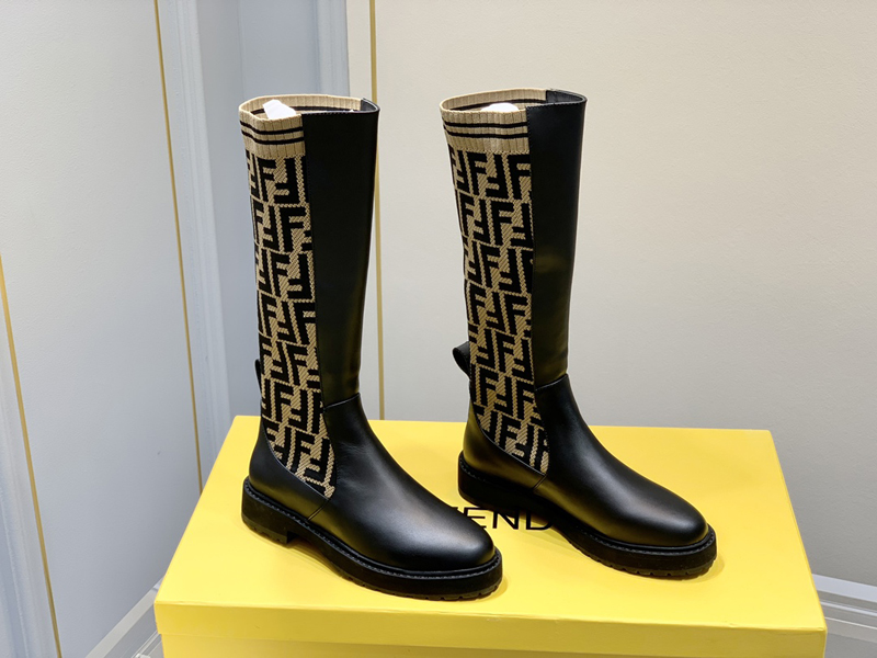 

2022 Top Quality Women Boots Chunky Heel Martin Boot Woman Winter Warm Ankle Snow Booties Lady Shoes Knitted Stretch Black Leather Knight Short Bootss with box -B097, Picture color choose
