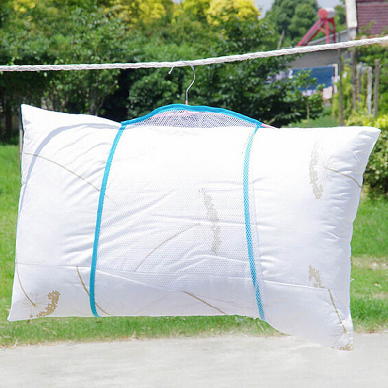 Windproof Terylene Hanging Net Pillow Drying Rack Underwear Hanger Mesh Storage Holder Clothes Rack-image-690296701