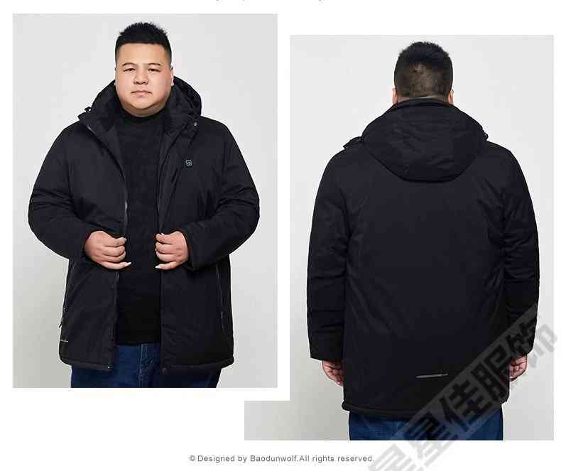 

Men's Down & Parkas  8XL Electric heating Winter Long Jacket Warm Casual Coat WindProof Thickening Hat G0NJ# MB5R, 1# shoe box