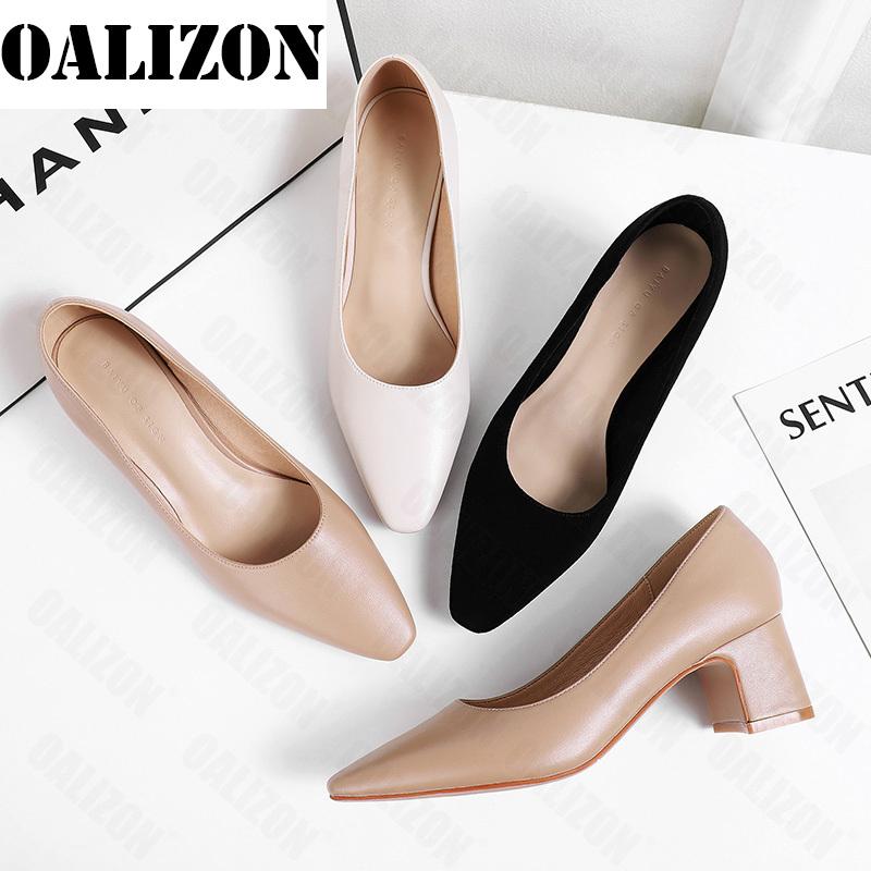 

Square High Heels Shoes Woman Slip On Slingbacks Faux Suede Leather Brand Wedding Office Ladies Sexy Dress Sandals, Black