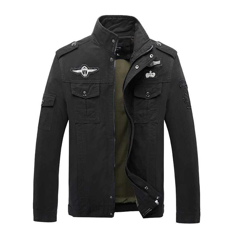 

Men's casual jacket for autumn and winter 2020 large men's coat, Black