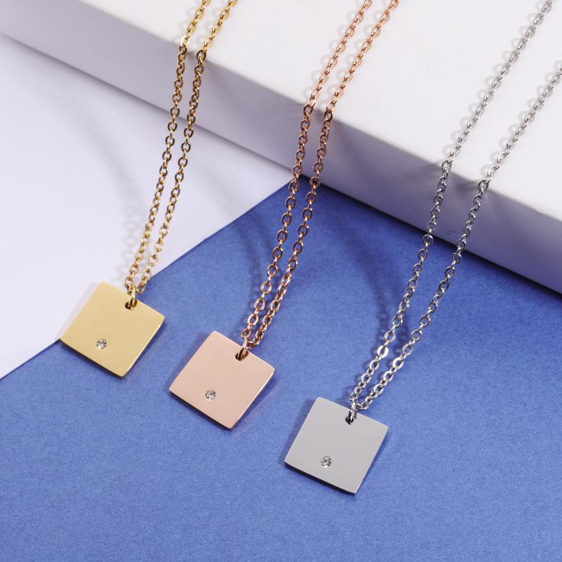 Pendant Necklaces Fnixtar 20Pcs 15mm Suqare Crstyal Stainless Steel Cable Chain For Women's Men's Fashion Jewelry 2021-image-720270639